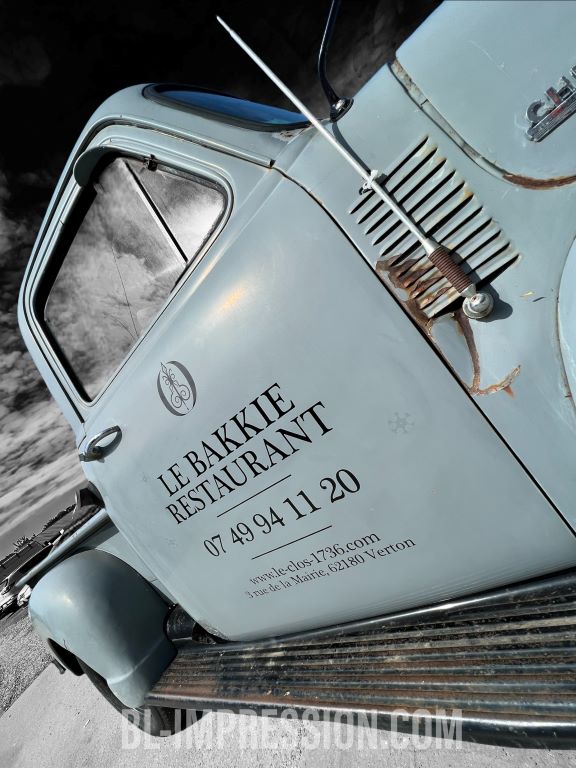 bl impression adhesif voiture restaurant le bakkie stickers design impression imprimeur panneau verton abbeville google site internet