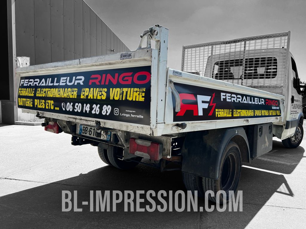 bl impression marquage véhicule pro particulier benne camion
