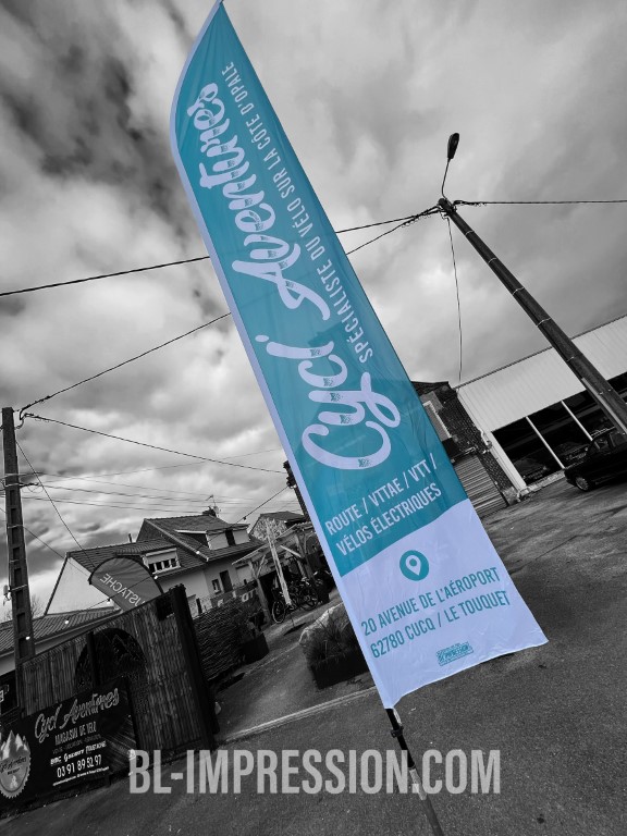 voile beachflag pub impression berck merlimont paris lens lyon lille letouquet abbeville rue amiens Personnalisé