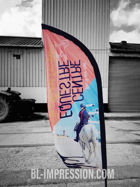 beachflag beach flag voile drapeau pub centre equestre societe Personnalisé