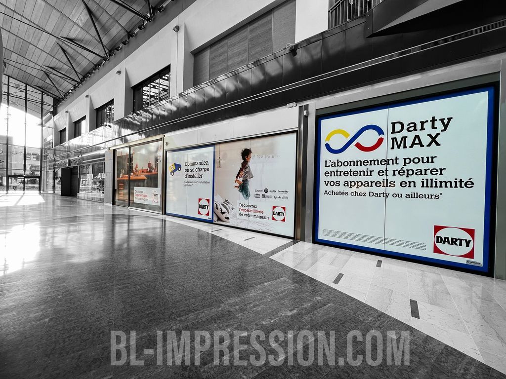 bl impression adhesif pro publicite darty calais rang du fliers  intermarche pub signaletique