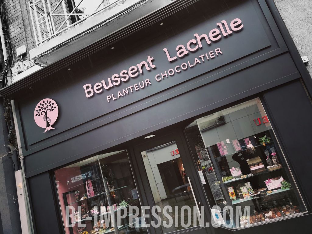 bl impression enseigne lettre deport beussent lachelle chocolat berck amiens lille abbeville lens